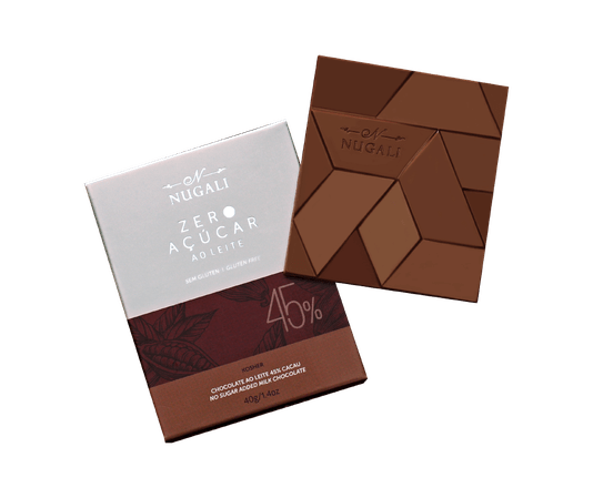 Mini Tablete Chocolate ao Leite Zero Açúcar Nugali 40g