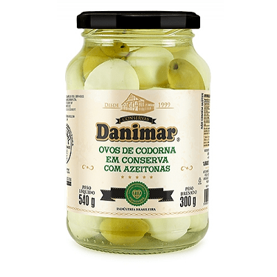 Ovos de Codorna com Azeitona em Conserva Danimar 540g