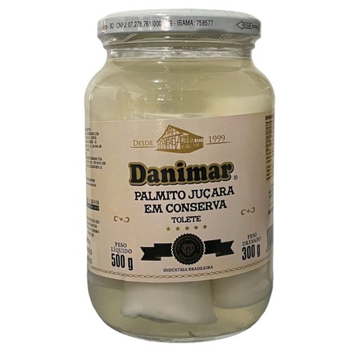 Palmito Juçara em Conserva Tolete Danimar 540g
