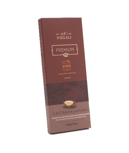 Tablete de Chocolate ao Leite com Castanha do Pará Nugali 100g